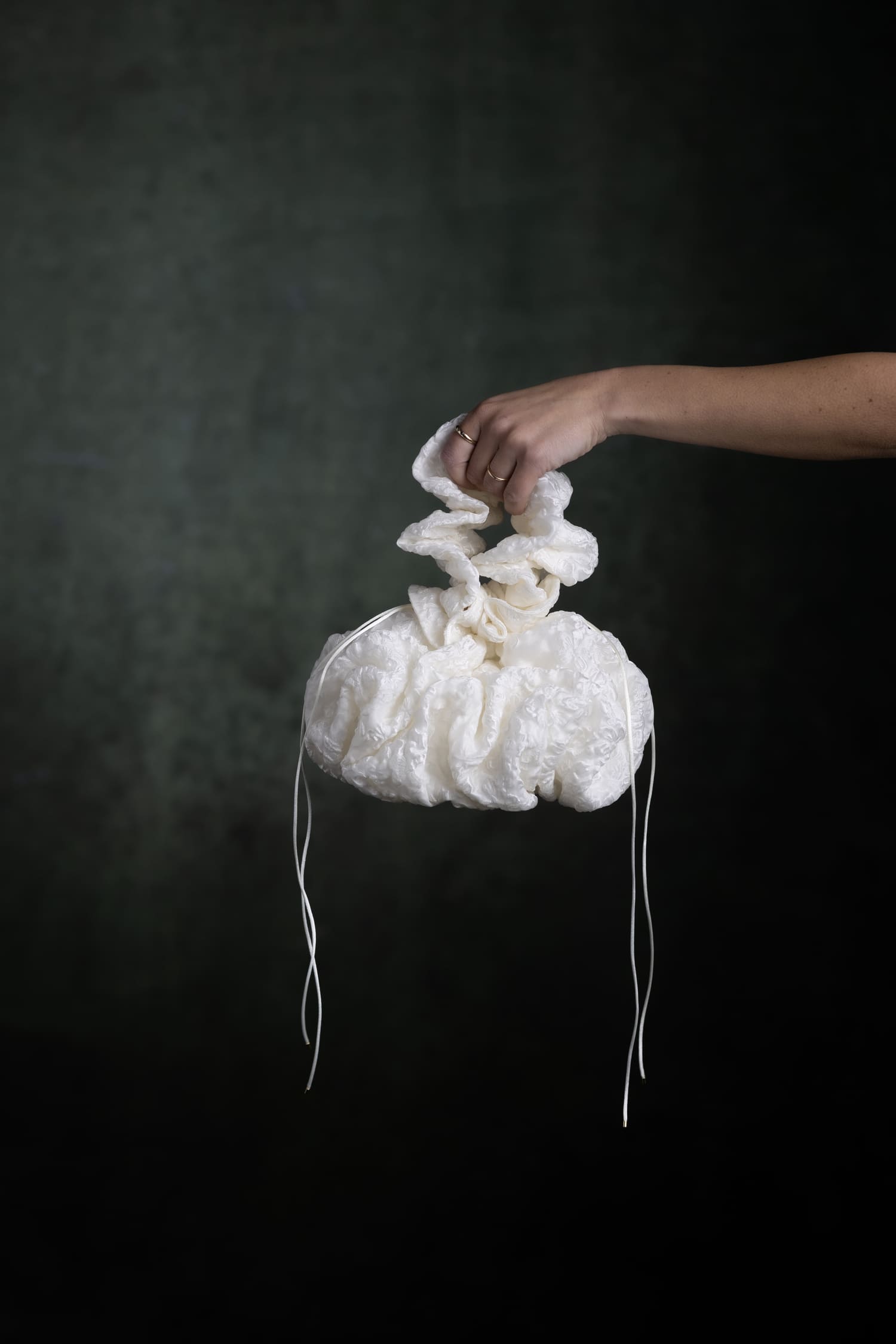 Ivory Nube jewel bag, handcrafted jacquard wedding bag- Anabel Santos - Haute Couture - Galicia